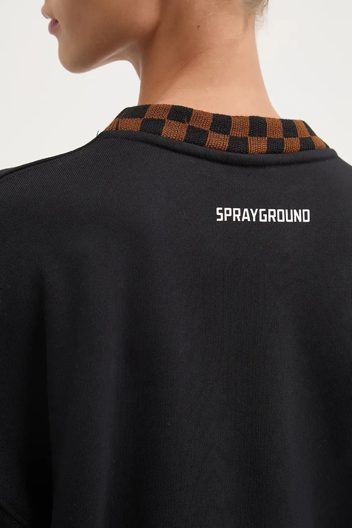 Pamučna dukserica Sprayground SP646CHECK crna AW24