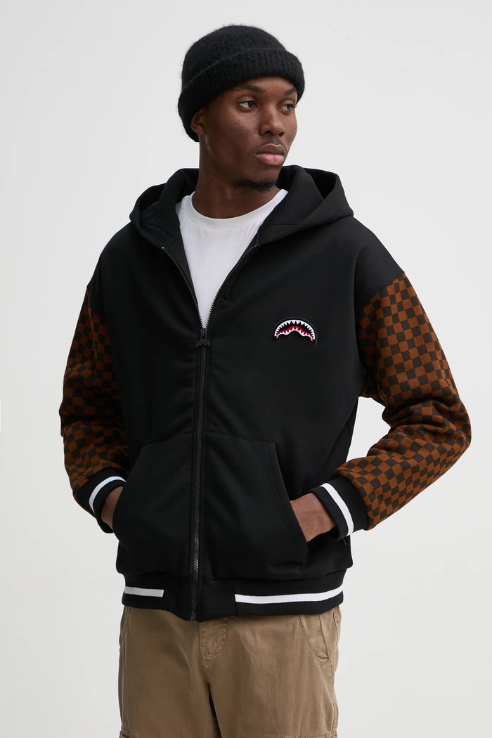 Pamučna dukserica Sprayground SP647CHECK crna AW24
