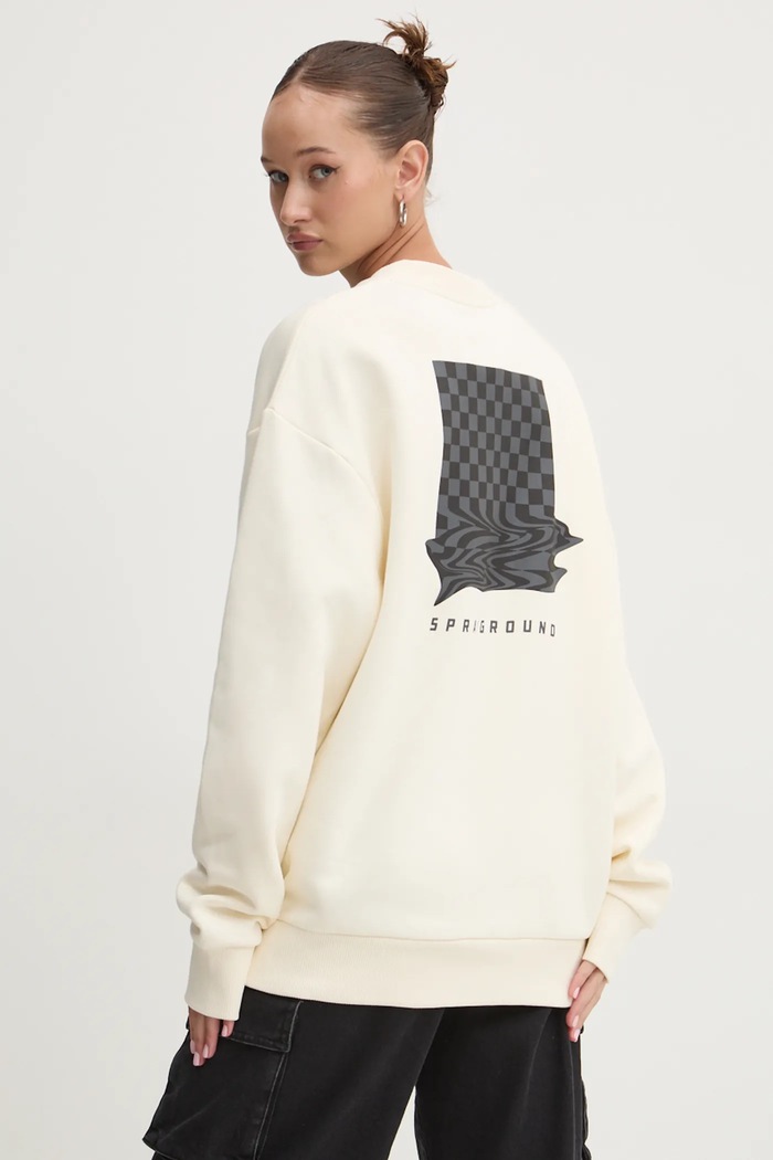 Pamučna dukserica Sprayground SP665 bež