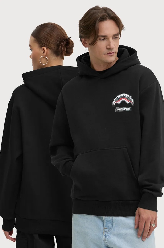Bavlněná mikina Sprayground s kapucí černá SP678