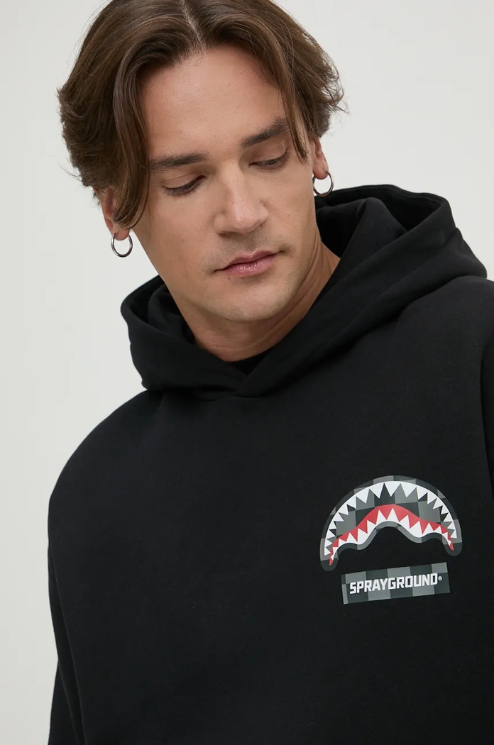 Bavlněná mikina Sprayground SP678 černá AW24