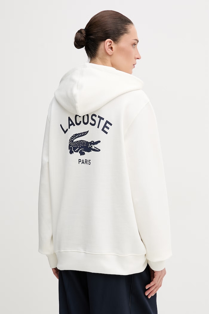 Lacoste mikina s kapucí bavlněná SH2740 béžová
