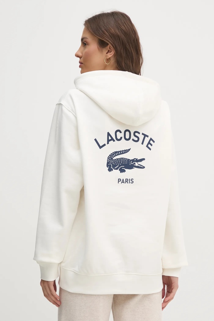Lacoste pulover s kapuco bombažen SH2740 bež