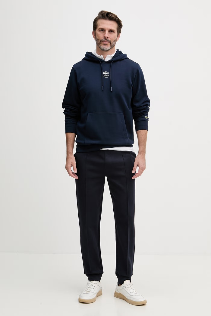 Lacoste mikina s kapucňou bavlnená SH2740 tmavomodrá SS26