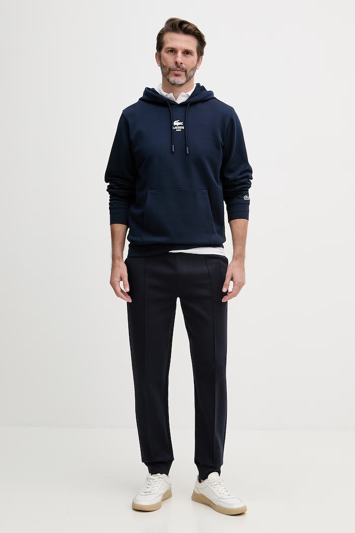 Lacoste mikina s kapucňou bavlnená SH2740 tmavomodrá SS26