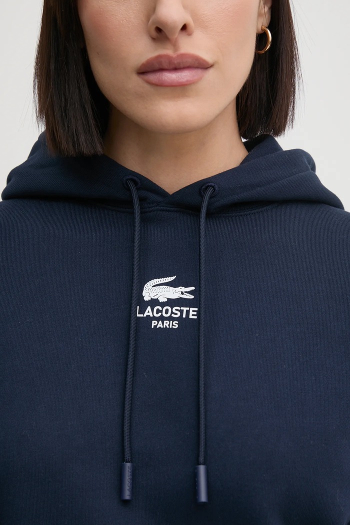 Lacoste μπλούζα με κουκούλα βαμβακερή SH2740