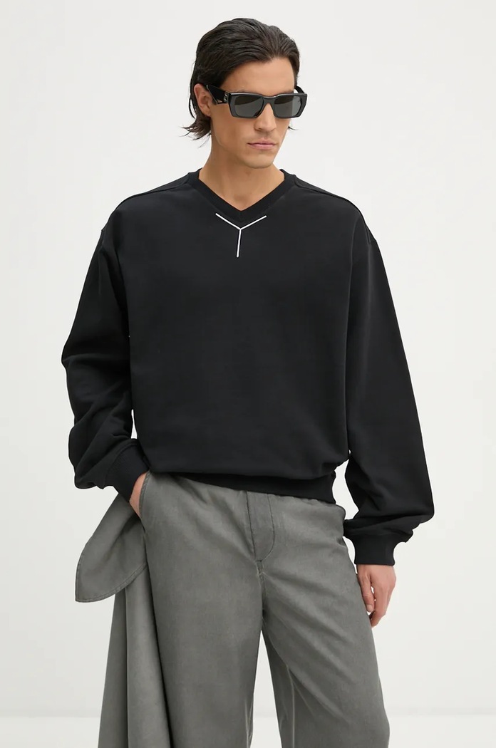 Памучен суичър Y/Project Y CHROME SWEATSHIRT 204SH004 черен AW24