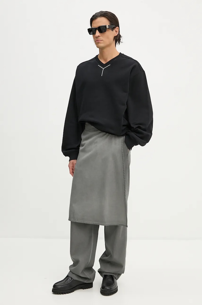 Памучен суичър Y/Project Y CHROME SWEATSHIRT черен 204SH004