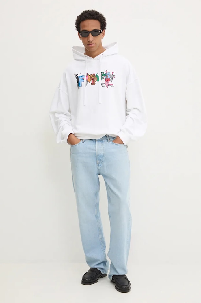 Памучен суичър Fiorucci U01FMSHO092CJ05WH02 бял AW24