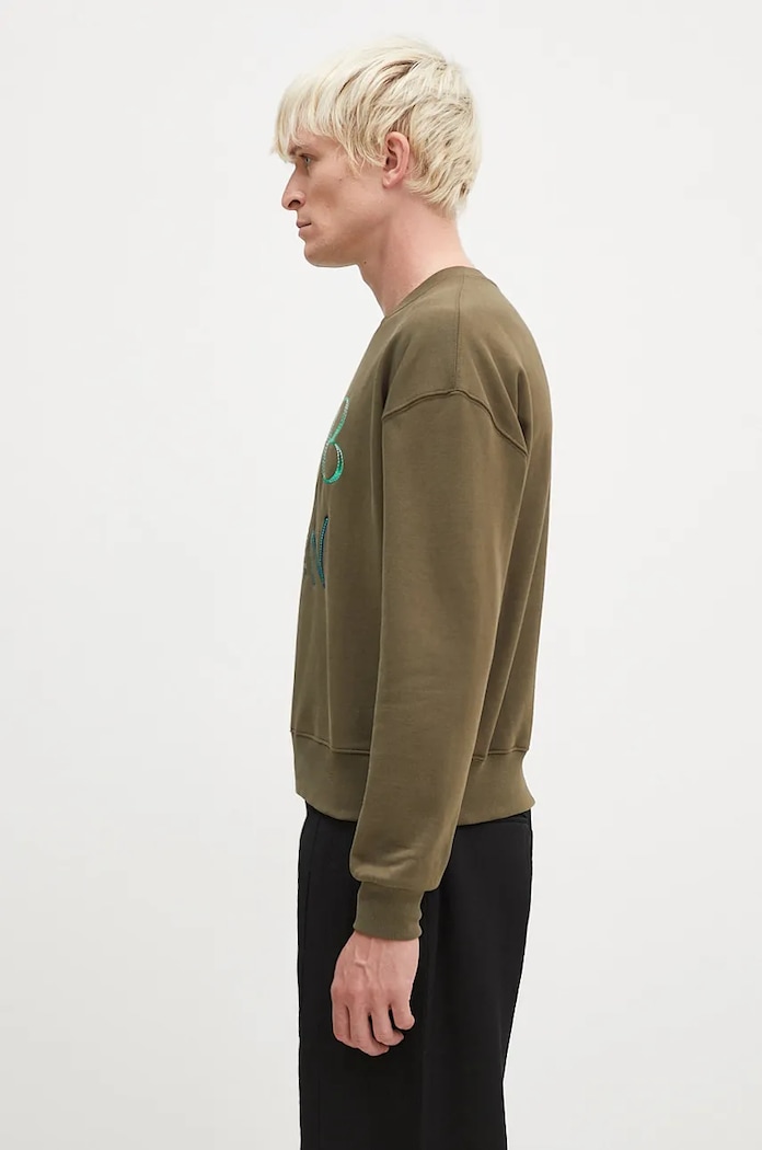 Pamučna dukserica Andersson Bell Milan Embroidery Sweatshirt atb1149u zelena AW24