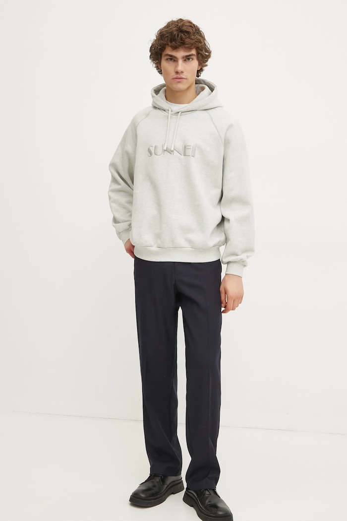 Bavlněná mikina Sunnei RTWXJER018 šedá AW24