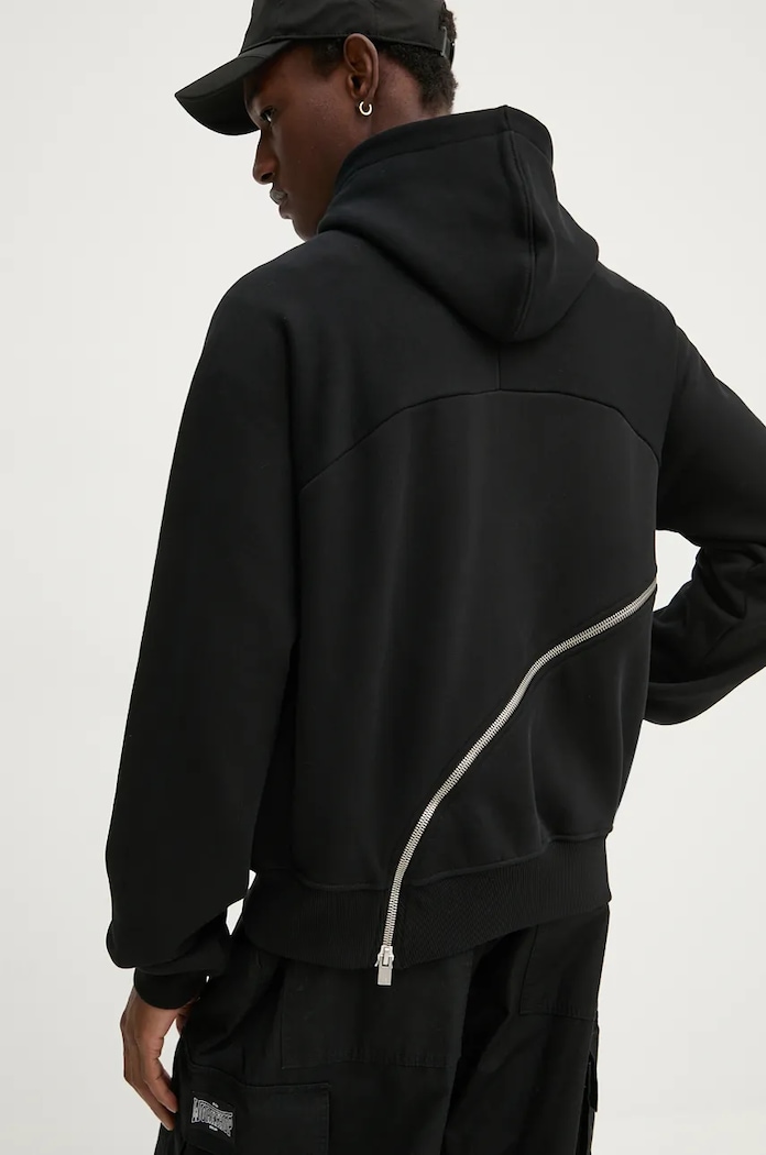 Heliot Emil bluza bawełniana HE.M.08.055.BLK01 czarny AW24