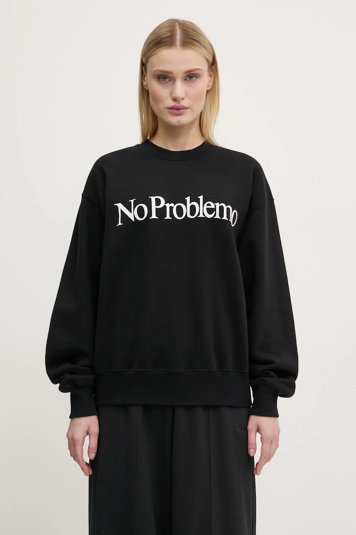 Pamučna dukserica No Problemo NP20002.02 crna AW24