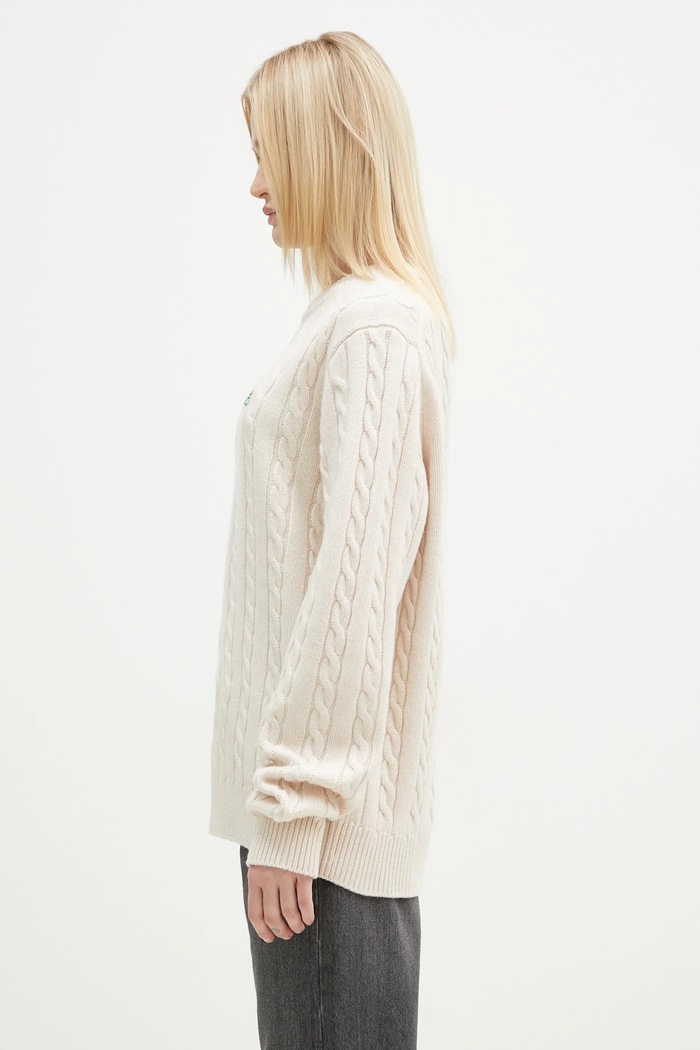 FILA+ woolen jumper Cabled Knitted Crewneck beige 42FW24JJ02544C007