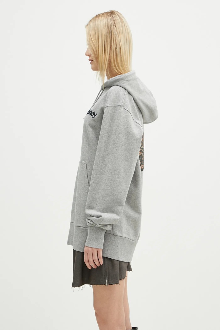 Bavlnená mikina JW Anderson Prickly Back Print Hoodie sivá JW0210.PG1668.905