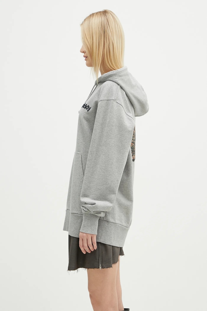Bavlnená mikina JW Anderson Prickly Back Print Hoodie sivá JW0210.PG1668.905