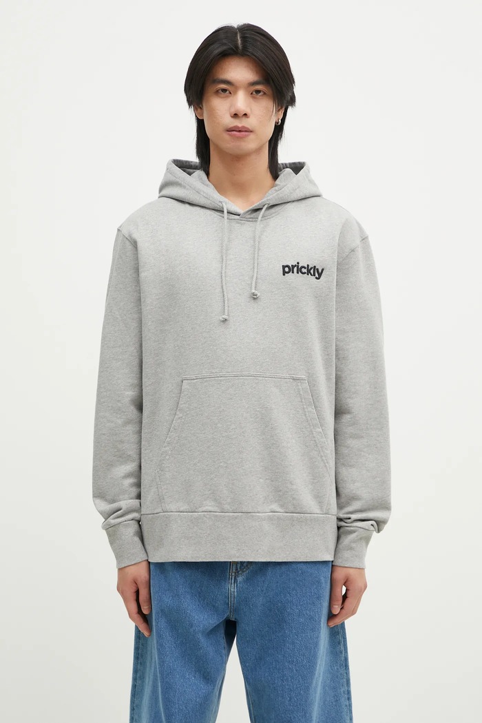 Bavlnená mikina JW Anderson Prickly Back Print Hoodie JW0210.PG1668.905 sivá