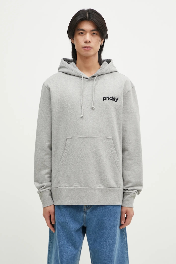 Bavlnená mikina JW Anderson Prickly Back Print Hoodie JW0210.PG1668.905 sivá