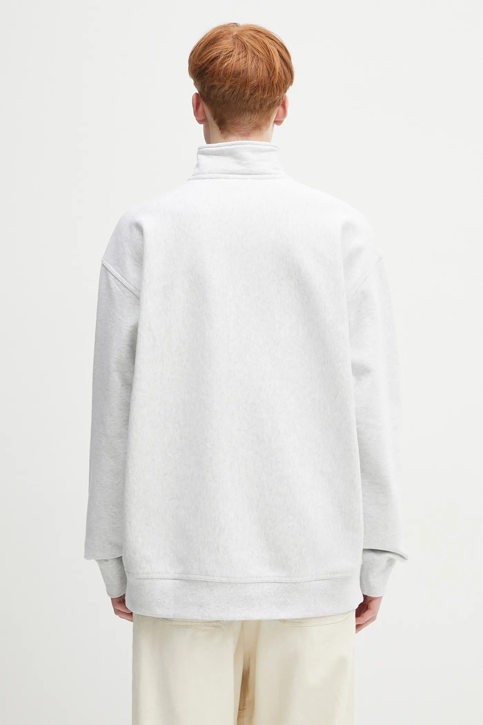 Odzież Carhartt WIP bluza Half Zip American Script Sweat I027014.482XX szary