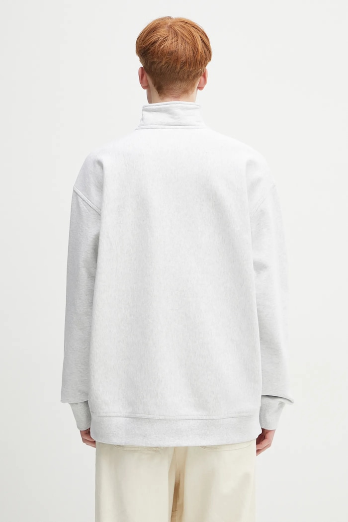 Odzież Carhartt WIP bluza Half Zip American Script Sweat I027014.482XX szary