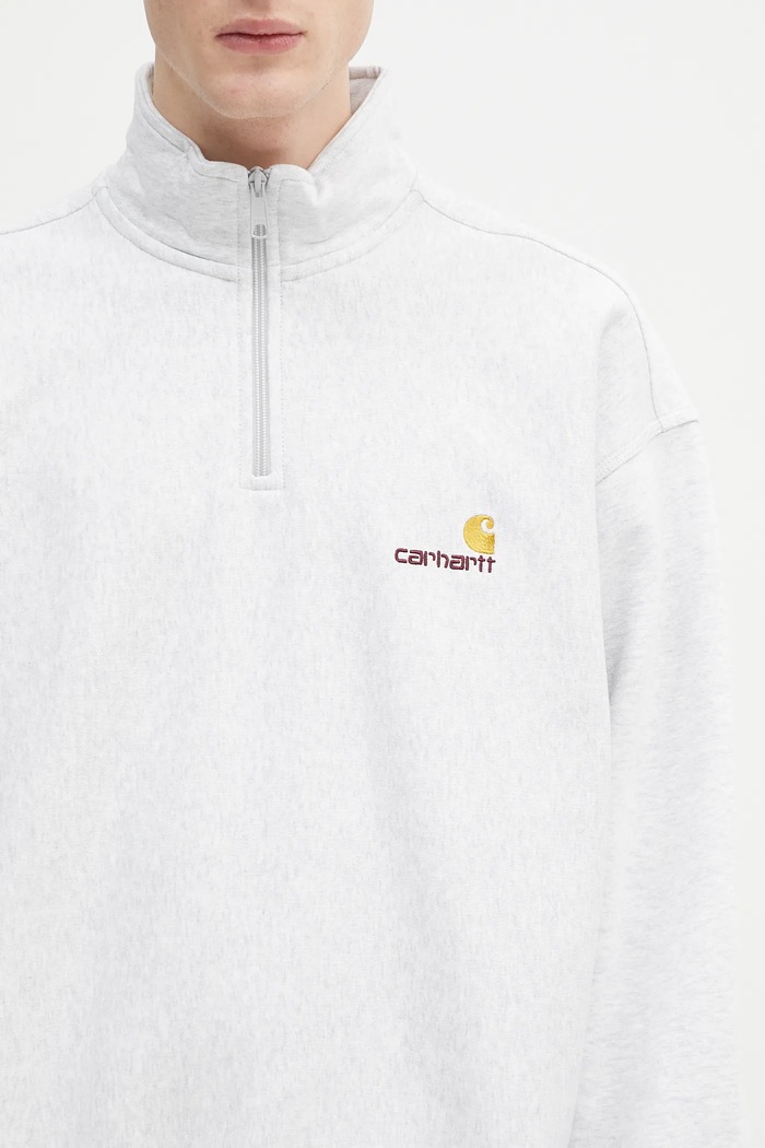 Carhartt WIP bluza Half Zip American Script Sweat szary I027014.482XX