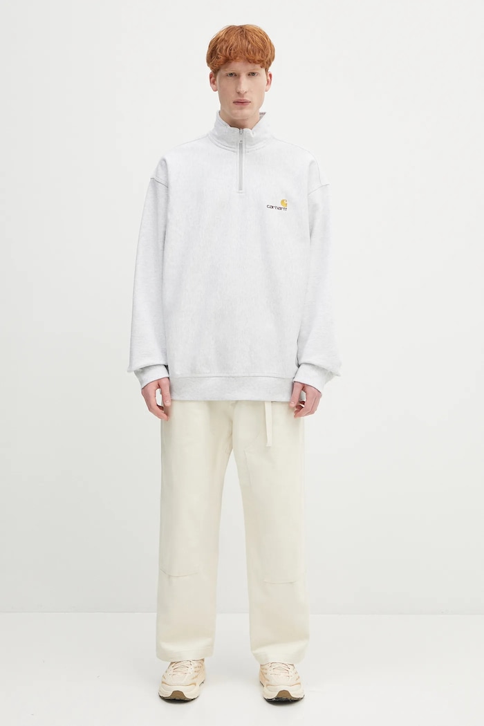 Carhartt WIP bluza Half Zip American Script Sweat I027014.482XX szary