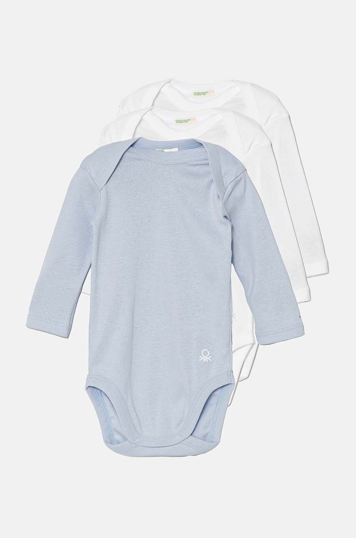 United Colors of Benetton Body din bumbac pentru bebelusi 3-pack albastru 3GI70B089.W.Repro.9BYH