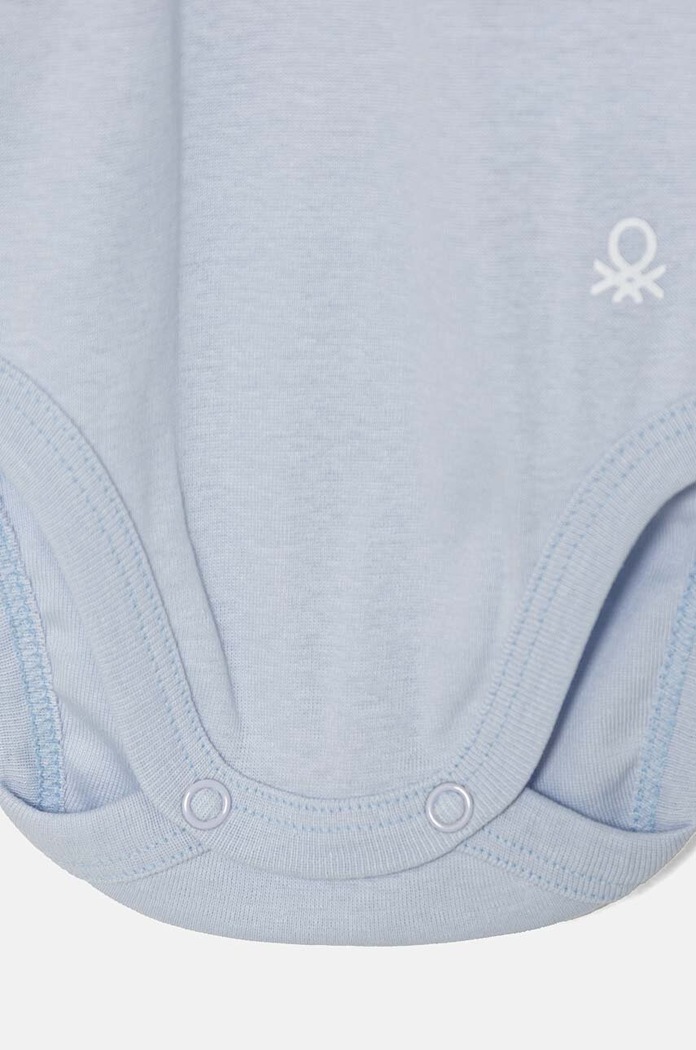 Body din bumbac pentru bebelusi 3-pack United Colors of Benetton albastru 3GI70B089.W.Repro.9BYH