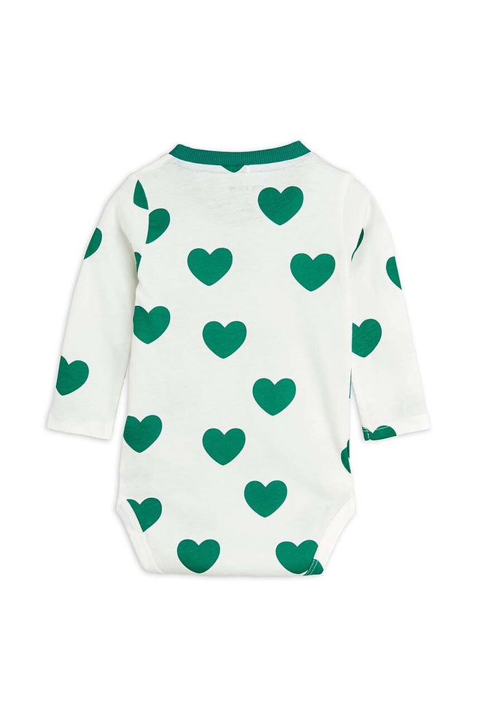 Mini Rodini body bebe Hearts 2464010575 alb AW24