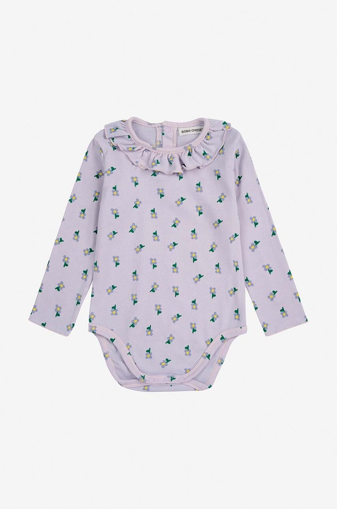 Bodi za bebe Bobo Choses Pansy Flower 224AB005 ljubičasta AW24