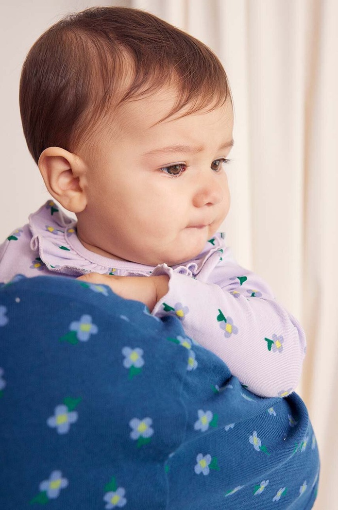 Bodi za bebe Bobo Choses Pansy Flower 224AB005 ljubičasta