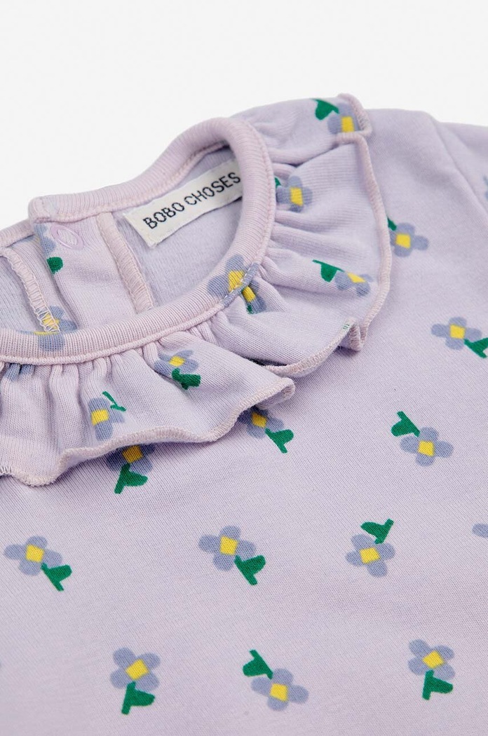 Djevojčice Bodi za bebe Bobo Choses Pansy Flower 224AB005 ljubičasta