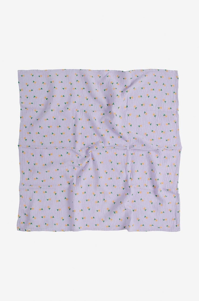 Bobo Choses pajacyk niemowlęcy bawełniany Pansy Flower 224AB105 fioletowy AW24