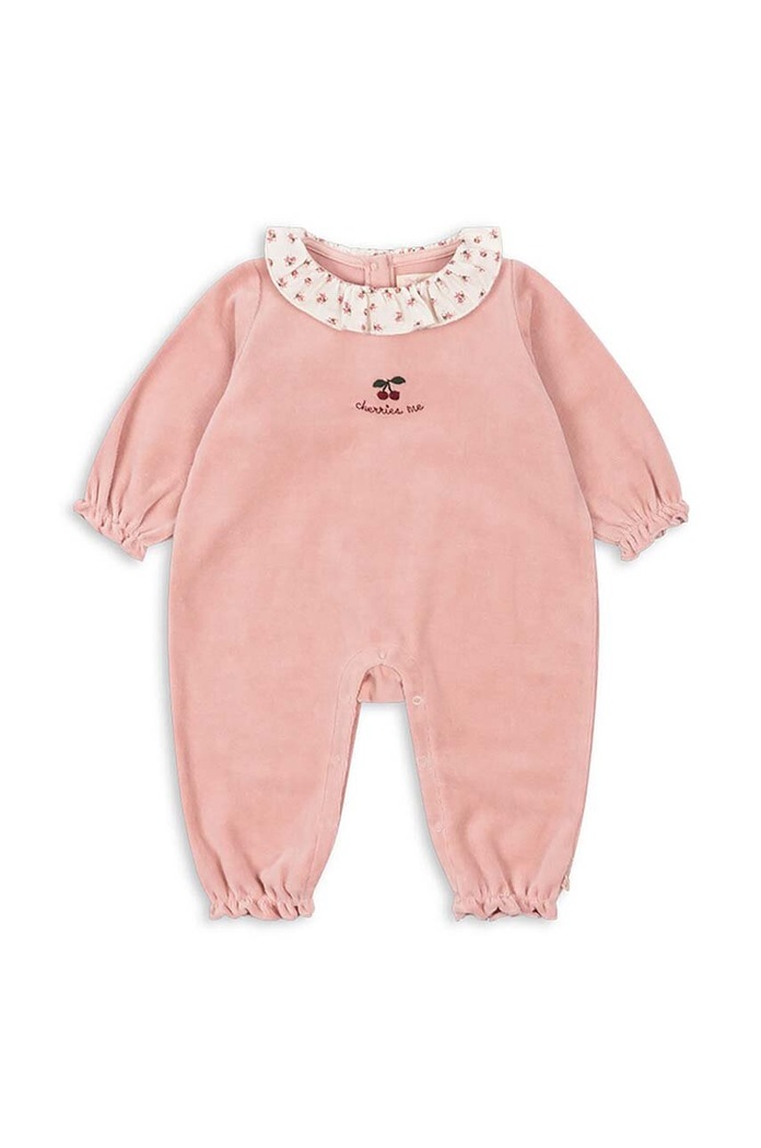 Dětské polo dupačky Konges Sløjd MIFFA FRILL ONESIE GOTS KS101602 růžová AW24