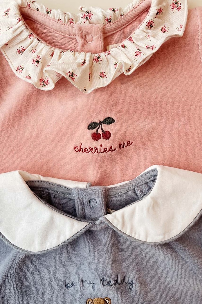 Dětské polo dupačky Konges Sløjd MIFFA FRILL ONESIE GOTS KS101602