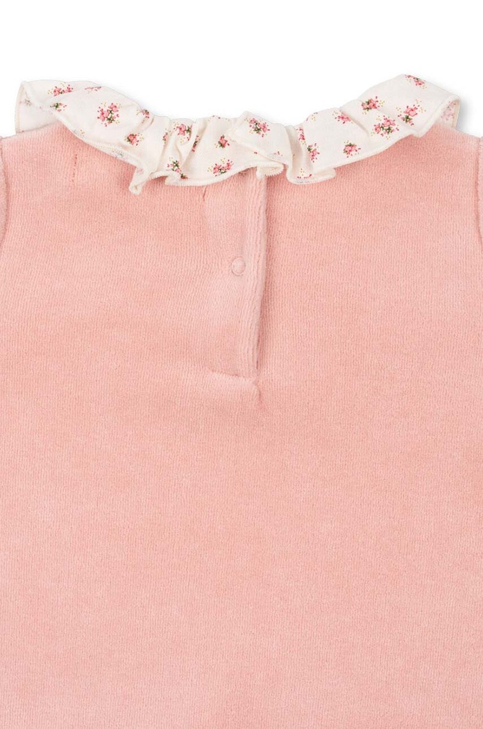 Dětské polo dupačky Konges Sløjd MIFFA FRILL ONESIE GOTS růžová KS101602
