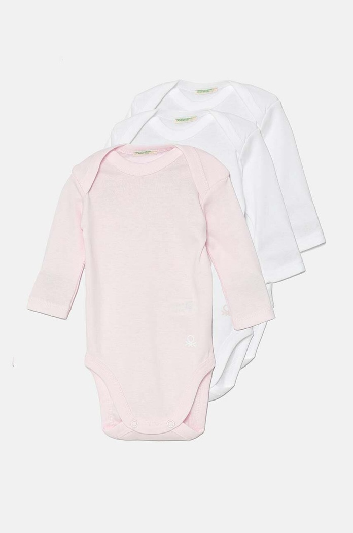 Bavlněné kojenecké body United Colors of Benetton 3-pack 3-pack růžová 3GI70B089.G.W.Repropose
