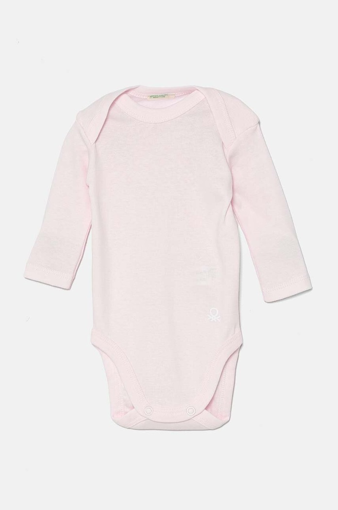 Bavlněné kojenecké body United Colors of Benetton 3-pack 3GI70B089.G.W.Repropose růžová AW24