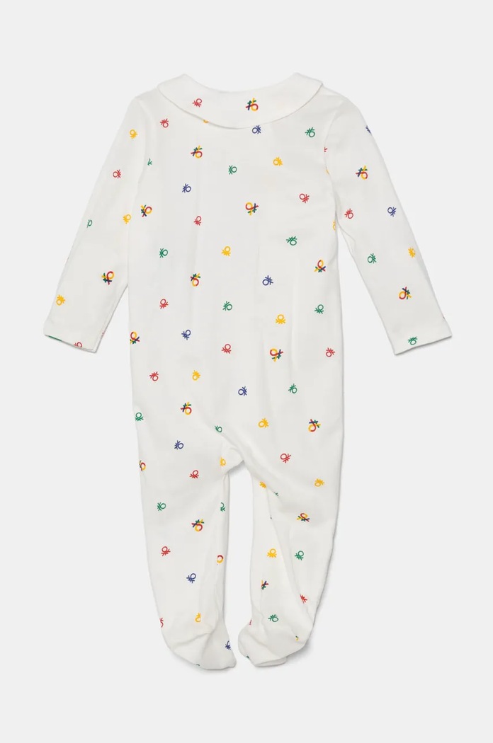Bavlnené dupačky pre bábätká United Colors of Benetton 3MR70T01W.W.Seasonal biela AW24
