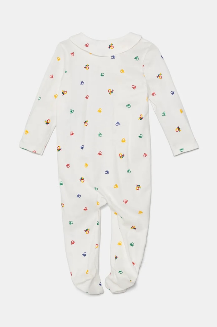 Bavlnené dupačky pre bábätká United Colors of Benetton 3MR70T01W.W.Seasonal biela AW24
