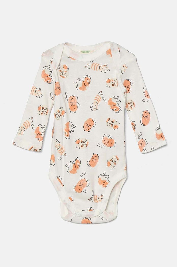 Djevojčice Pamučni bodi za bebe United Colors of Benetton 2-pack 3GI70B00R.G.W.Seasonal roza