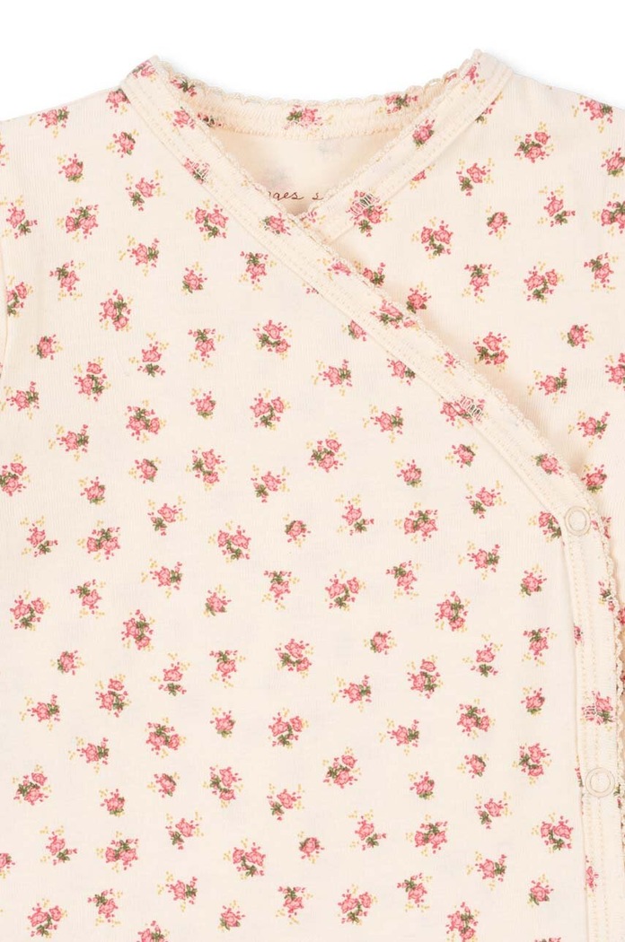 Băieți Konges Sløjd body bebe BASIC LS NEWBORN BODY GOTS KS101414 bej