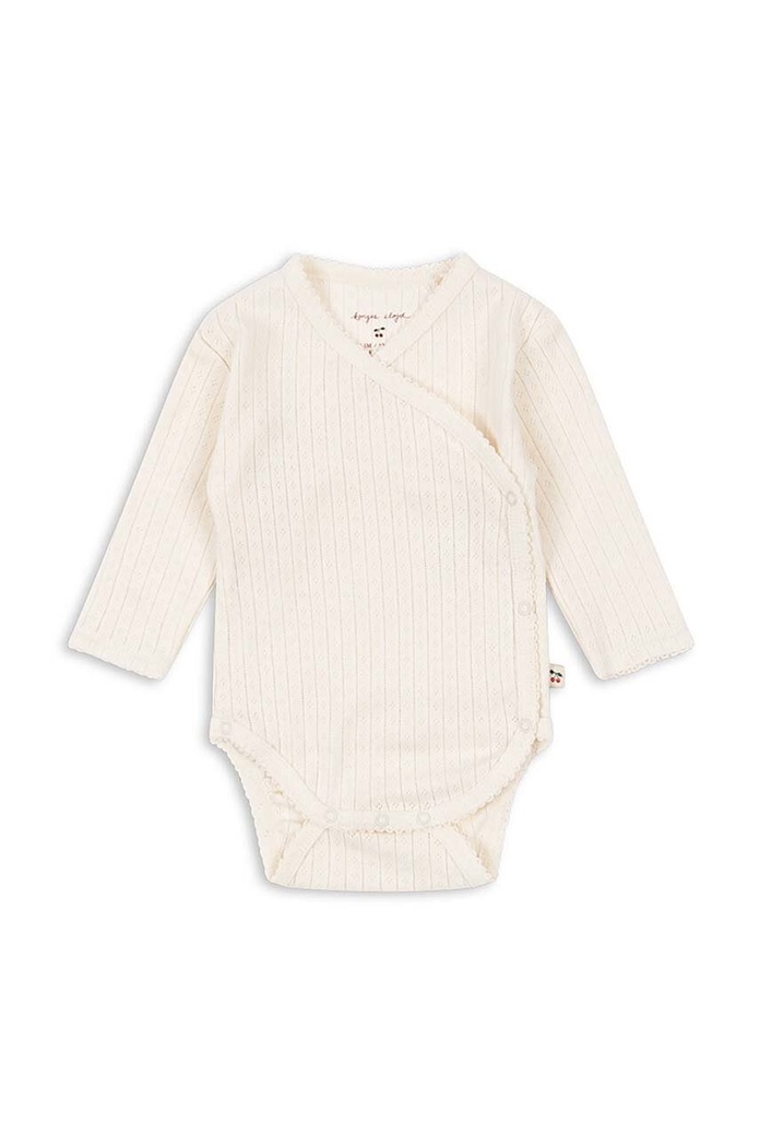 Konges Sløjd body bawełniane niemowlęce MINNIE NEWBORN BODY GOTS Produkt niemowlęcy biały KS101609