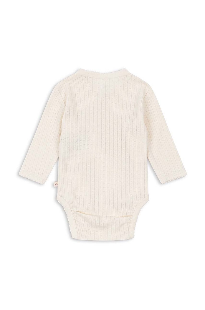 Konges Sløjd body bawełniane niemowlęce MINNIE NEWBORN BODY GOTS KS101609 biały AW24