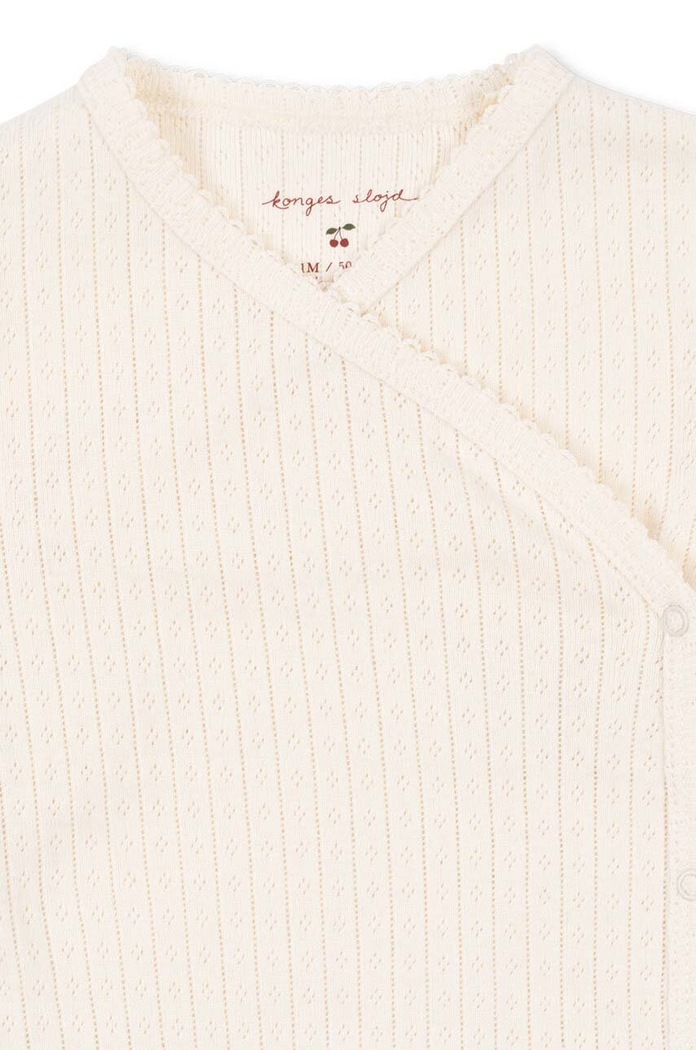 Chłopiec Konges Sløjd body bawełniane niemowlęce MINNIE NEWBORN BODY GOTS KS101609 biały