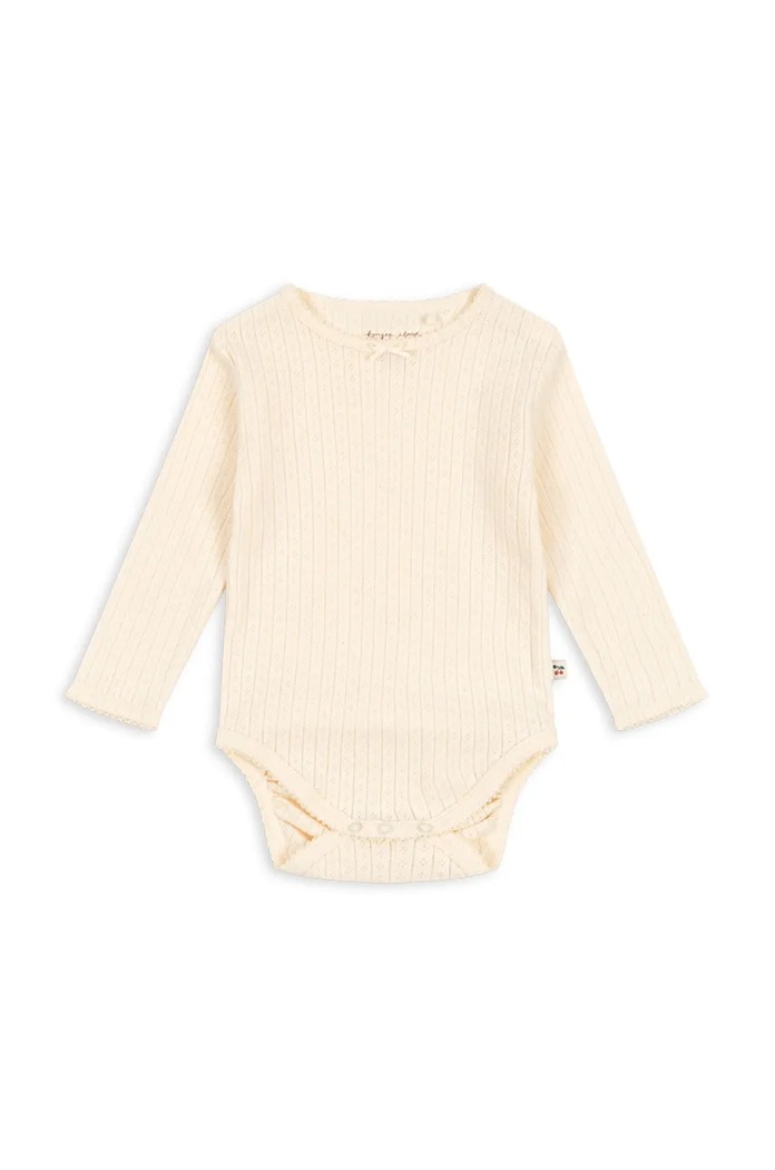 Konges Sløjd body bawełniane niemowlęce MINNIE BODY GOTS Produkt niemowlęcy beżowy KS102051