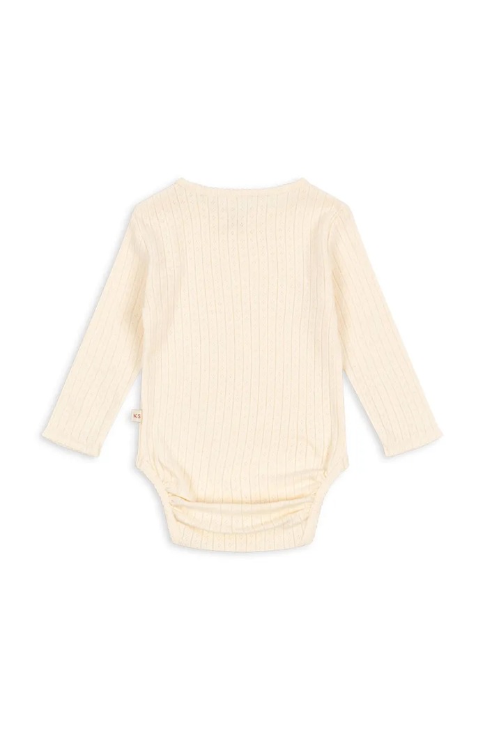 Konges Sløjd body bawełniane niemowlęce MINNIE BODY GOTS KS102051 beżowy AW24