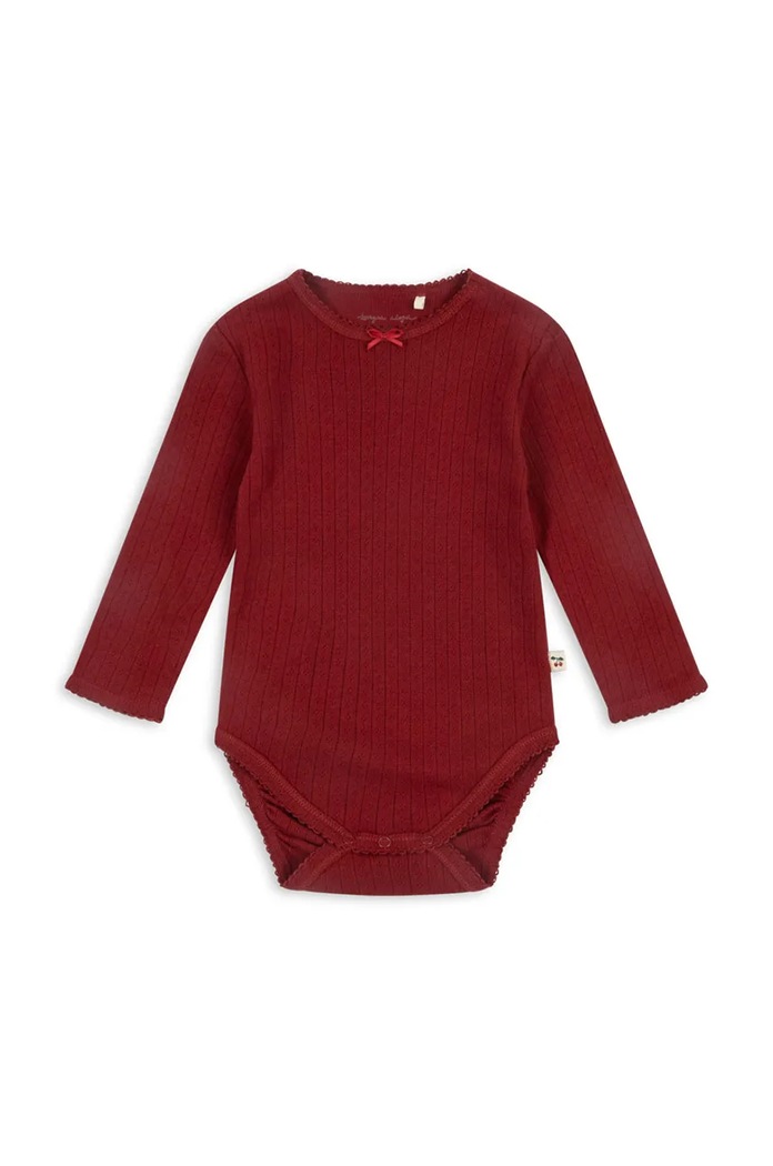 Konges Sløjd body din bumbac pentru bebelusi MINNIE BODY GOTS Produs pentru bebe rosu KS102051