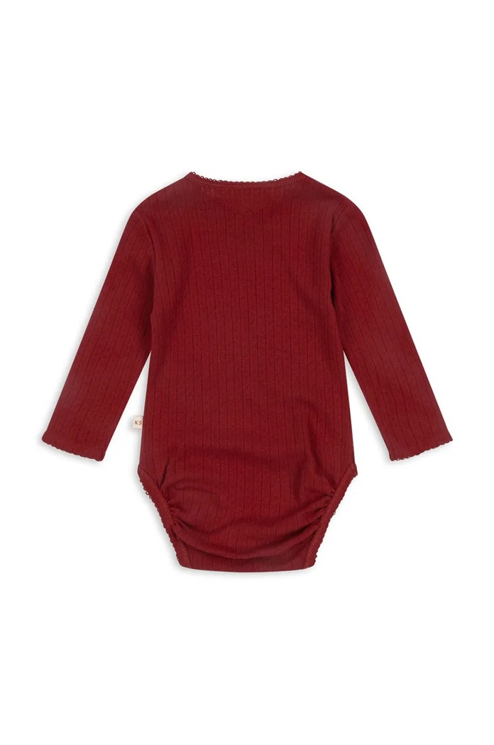 Konges Sløjd body din bumbac pentru bebelusi MINNIE BODY GOTS KS102051 rosu AW24