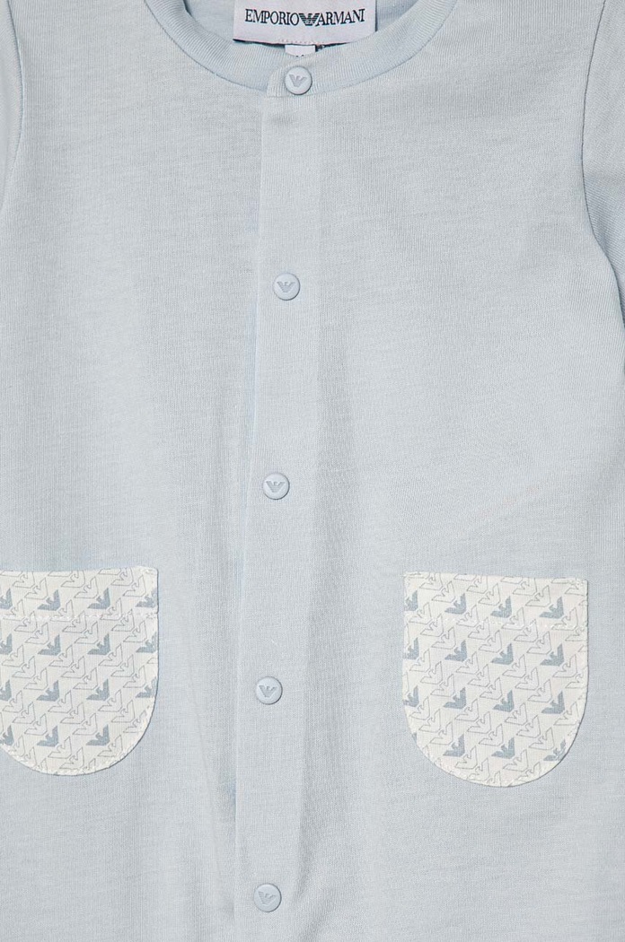 Bombažen body za dojenčka Emporio Armani EY000009.AF10913 modra